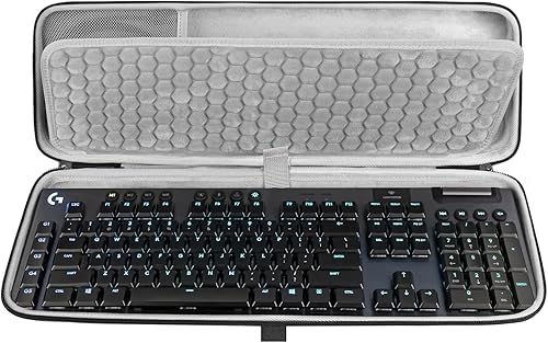 GEEKRIA Funda de teclado de tamaño completo, funda rígida de viaje para 108 teclas, teclado mecánico para juegos, compatible con teclado mecánico
