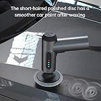 Vista 2 de Kit de pulidor inalámbrico para automóvil con baterías recargables USB-C de 2000 mAh, kit de cera portátil para automóvil con 3 discos adicionales