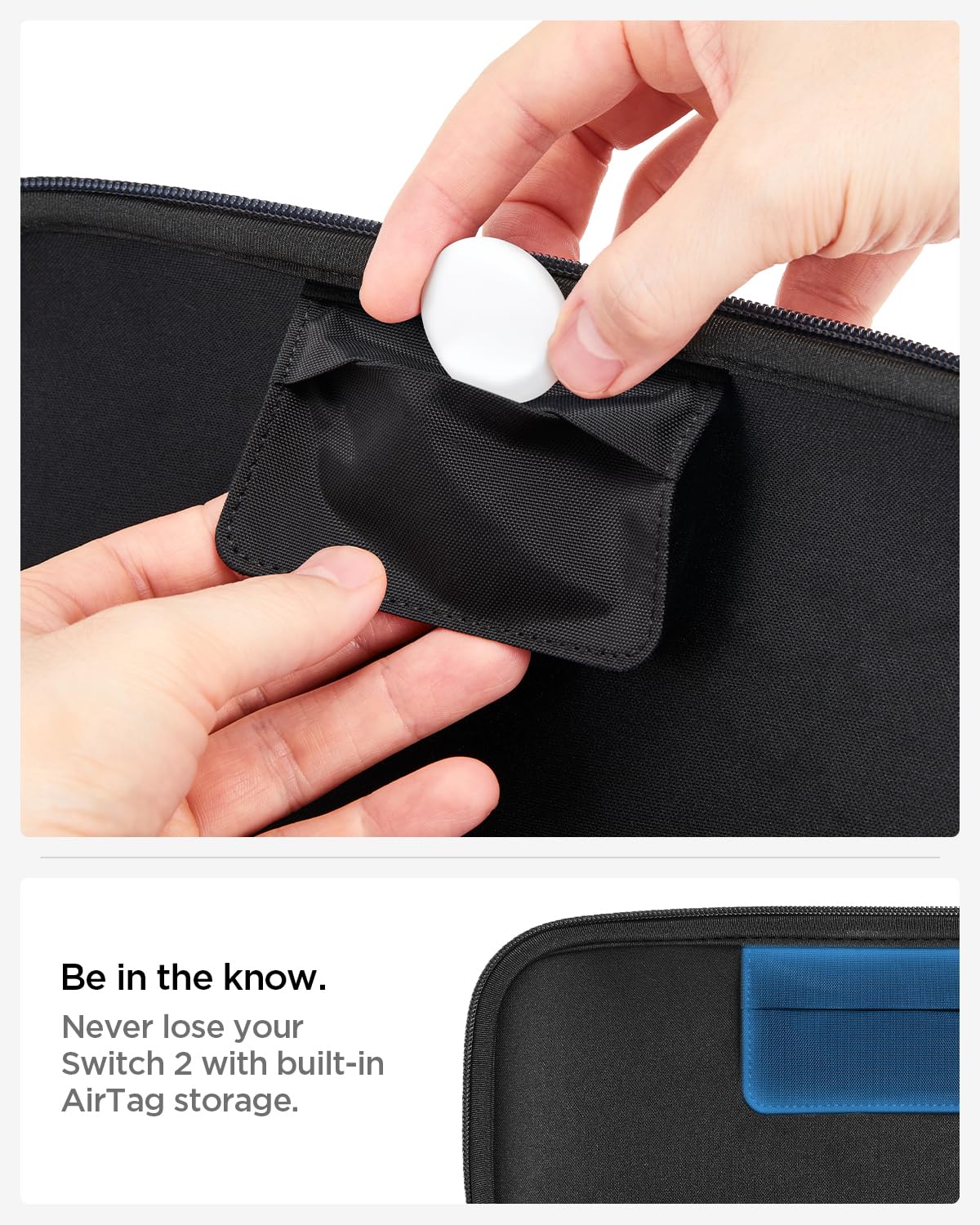 Spigen Slim Carrying Case for Nintendo Switch 2 (2025), Protective Hard Shell Travel Case with Accessory Pockets and 10 Game Cartridge Slots, Portable Storage Pouch – Charcoal Gray - Image 5