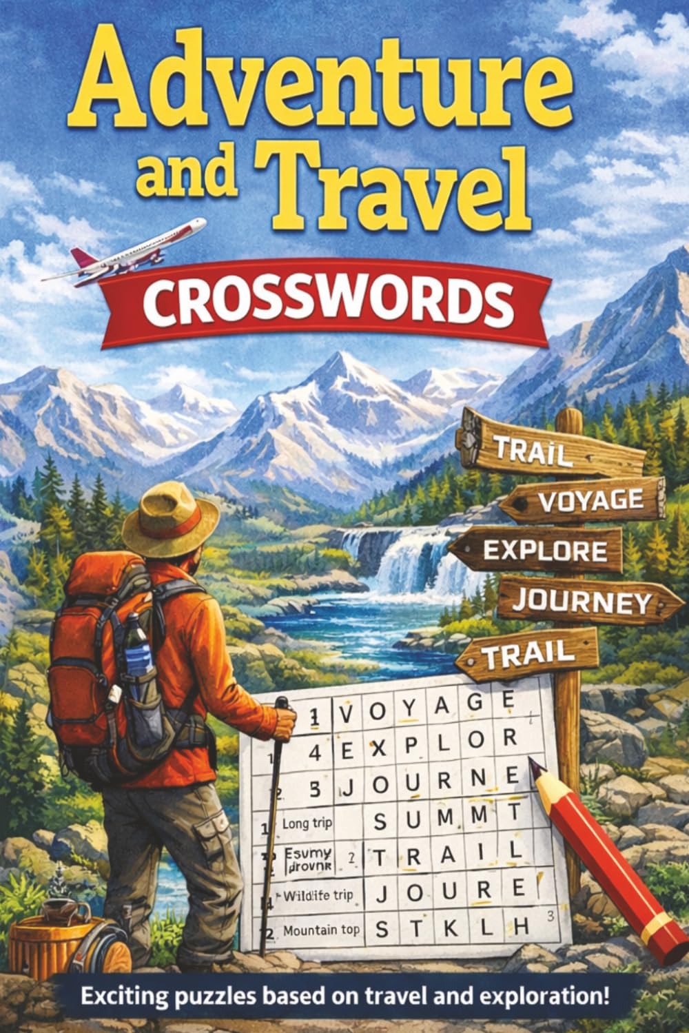 Adventure and Travel Crosswords: Exciting puzzles based on travel and exploration! | 50 Exciting and Fun Crossword Puzzles and Solutions for Travelers and Adventure Seekers | 6x9 inch paperback