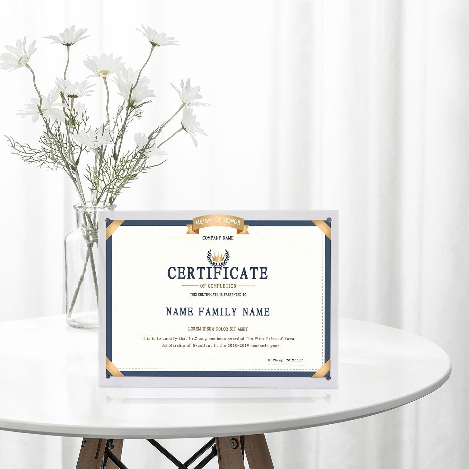 Totority Acrylic Certificate Frame with Stand for Business Licenses