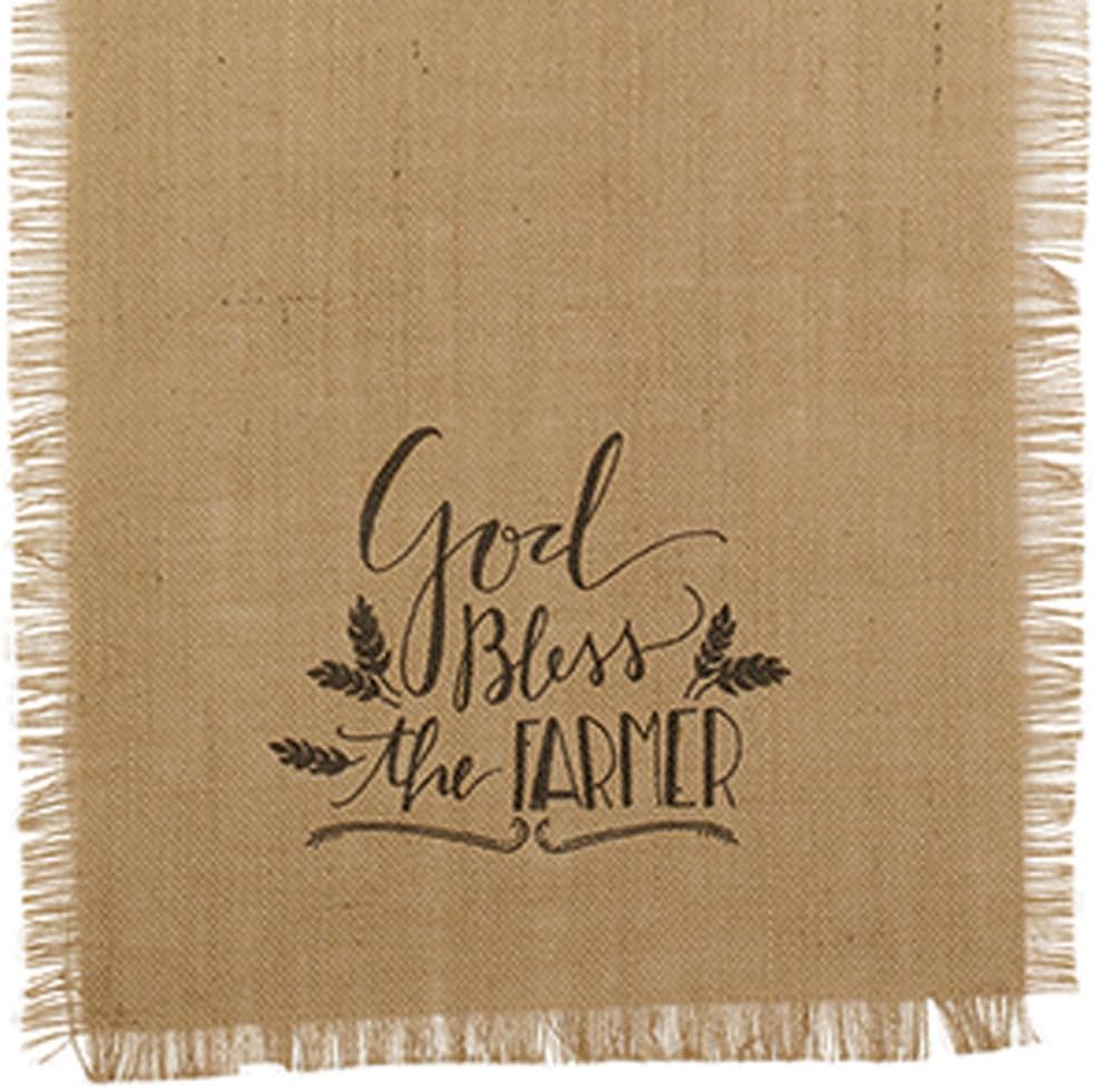 The Country House God Bless The Farmer Burlap Runner 13 x 36