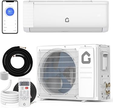 12,000 BTU Mini Split Air Conditioner,22 SEER2,750 Sq.Ft Cooling/Heating,Smart Inverter,Alexa WiFi Control, 5 Modes Cool/Heat/Dehumid/Fan/Sleep, ECO Mode,3D Airflow,Self-Clean,Professional Kit
