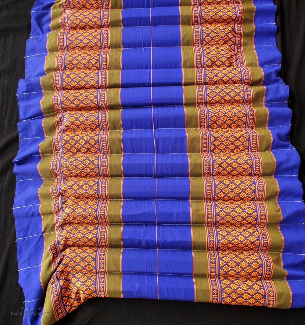 RaanPahMuang Thick Woven Cotton Thai Mattress Case (Needs to be Filled) 32 Segments Full Length, Red Stripes