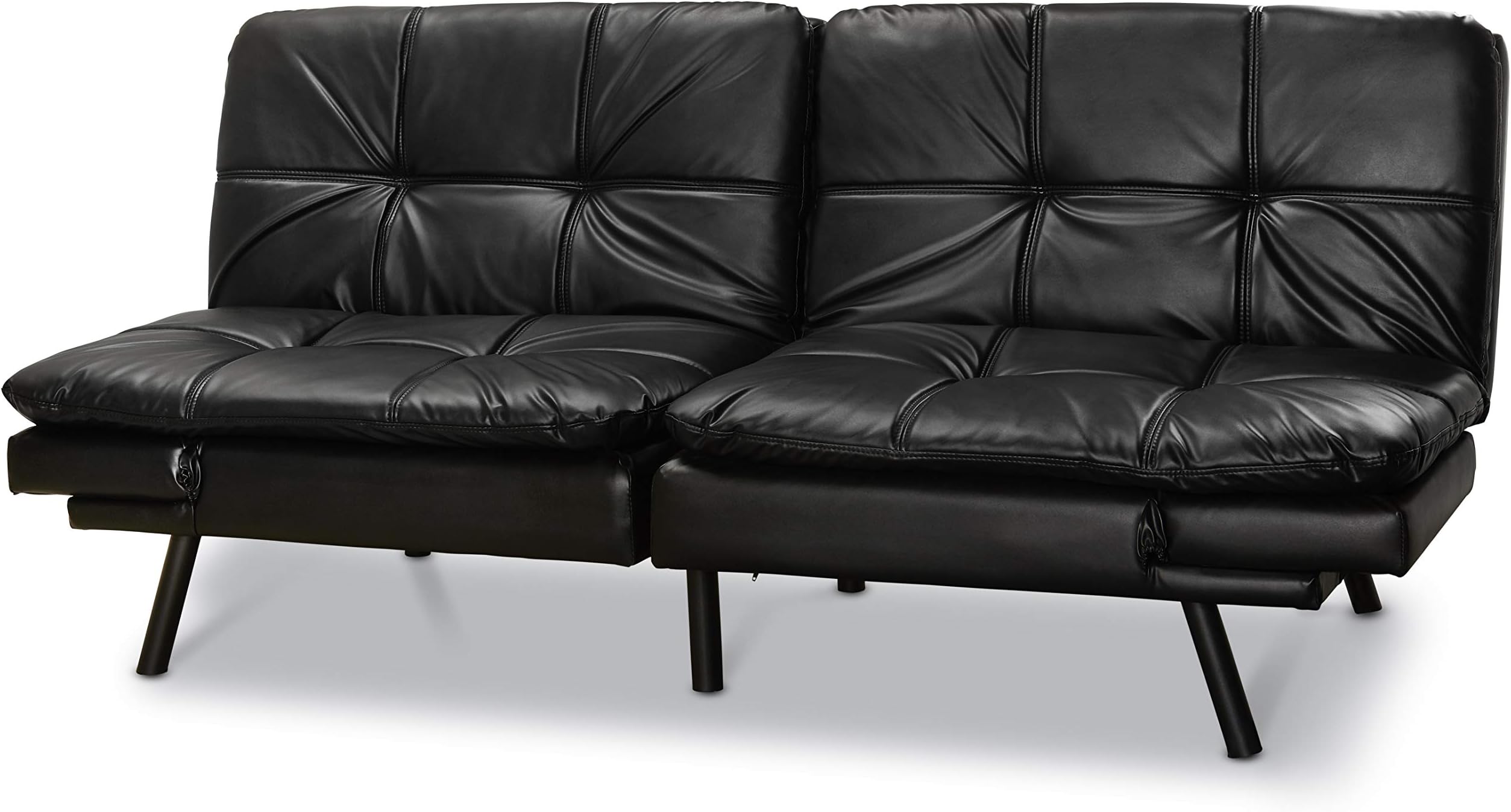 Mainstay Memory Foam Futon,Black PU (Black PU) (Black