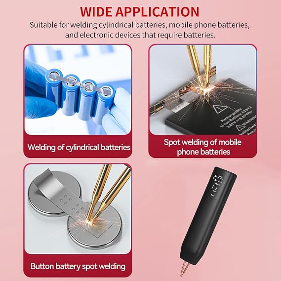 Shkalacar Battery Spot Welder, Handheld Spot Welder 11 Gear Adjustable, Automatic and Manual Modes Battery Mini Spot Welding Machine for Battery, Welding Nickel Sheets, Iron, Stainless Steel