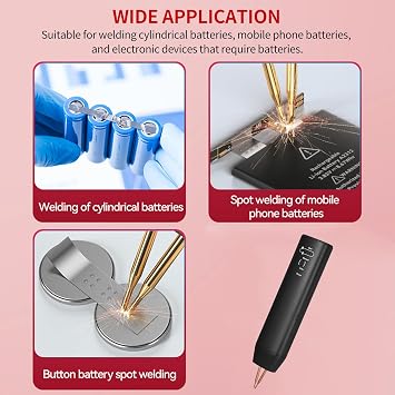 Shkalacar Battery Spot Welder, Handheld Spot Welder 11 Gear Adjustable, Automatic and Manual Modes Battery Mini Spot Welding Machine for Battery, Welding Nickel Sheets, Iron, Stainless Steel