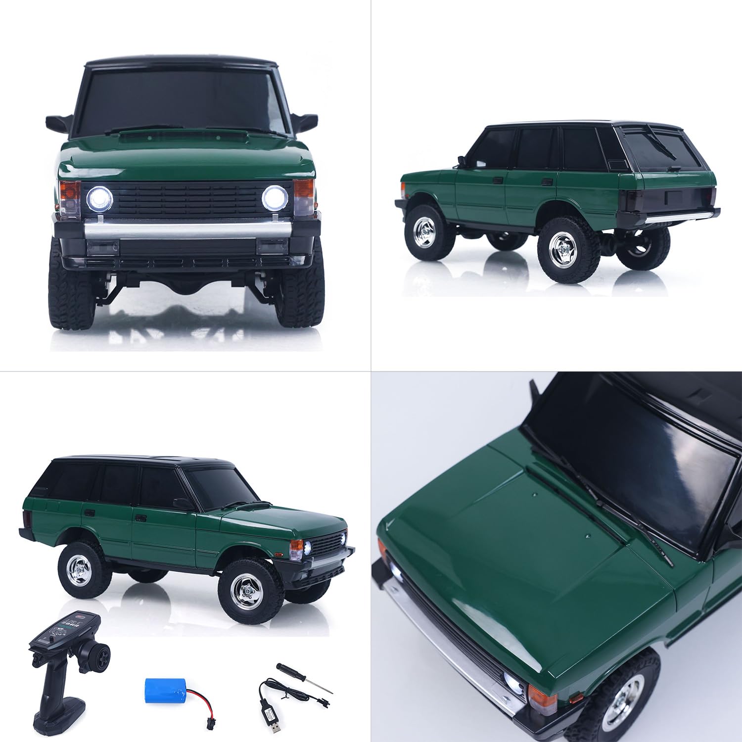 TOUCAN RC HOBBY LDRC LD18401 4 x 4 RC Coche Escalada 1/18 2,4G Simulación Rock Crawler Coche SUV Modelo Listo para Go 280 Motor de Cepillo ESC LED Luz Exterior