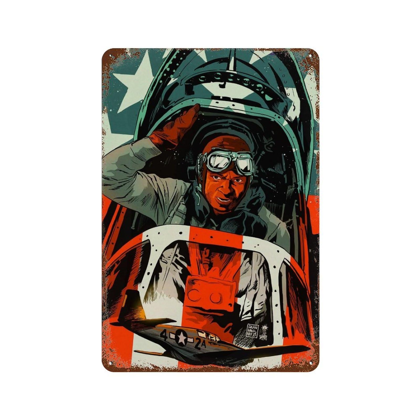 xiaoxiaoshen Tuskegee Airmen Wall Decor Art Metal Tin Poster Modern Home Decor Art Home Bar Shop Decorations Vintage Sign 30x20cm