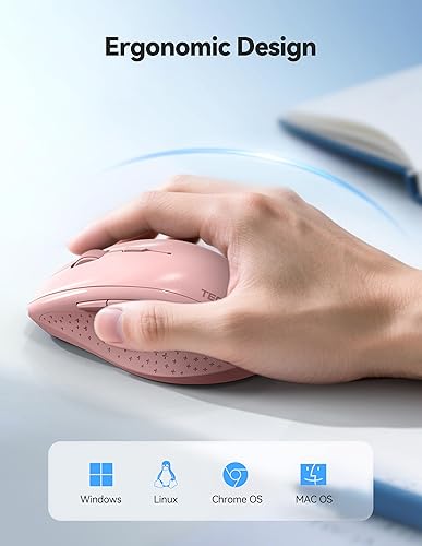 Miniatura 5 de TECKNET Ratón inalámbrico recargable, mouse para computadora portátil, 2.4G USB para computadora, inalámbrico, 6 botones 6400 DPI, ratones