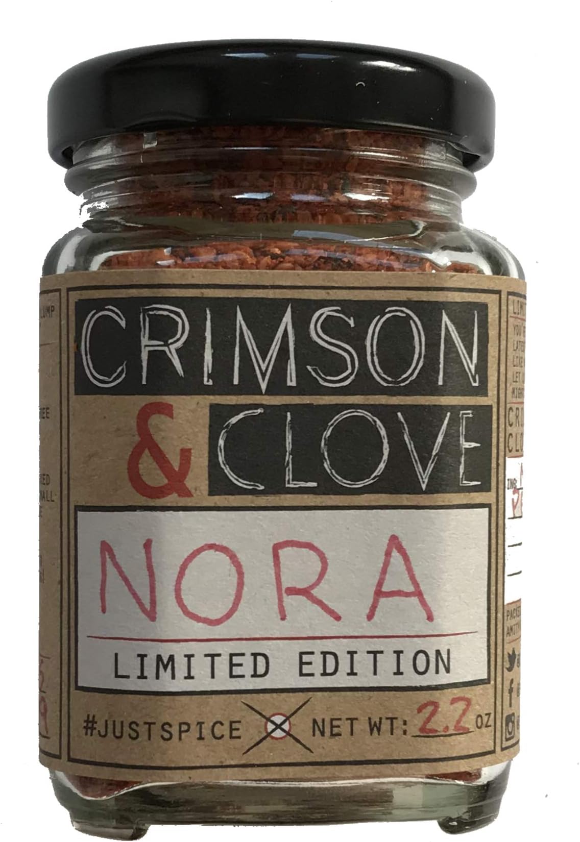 All Natural Premium Nora Pepper Flakes by Crimson and Clove (2.2 oz. glass spice jar)