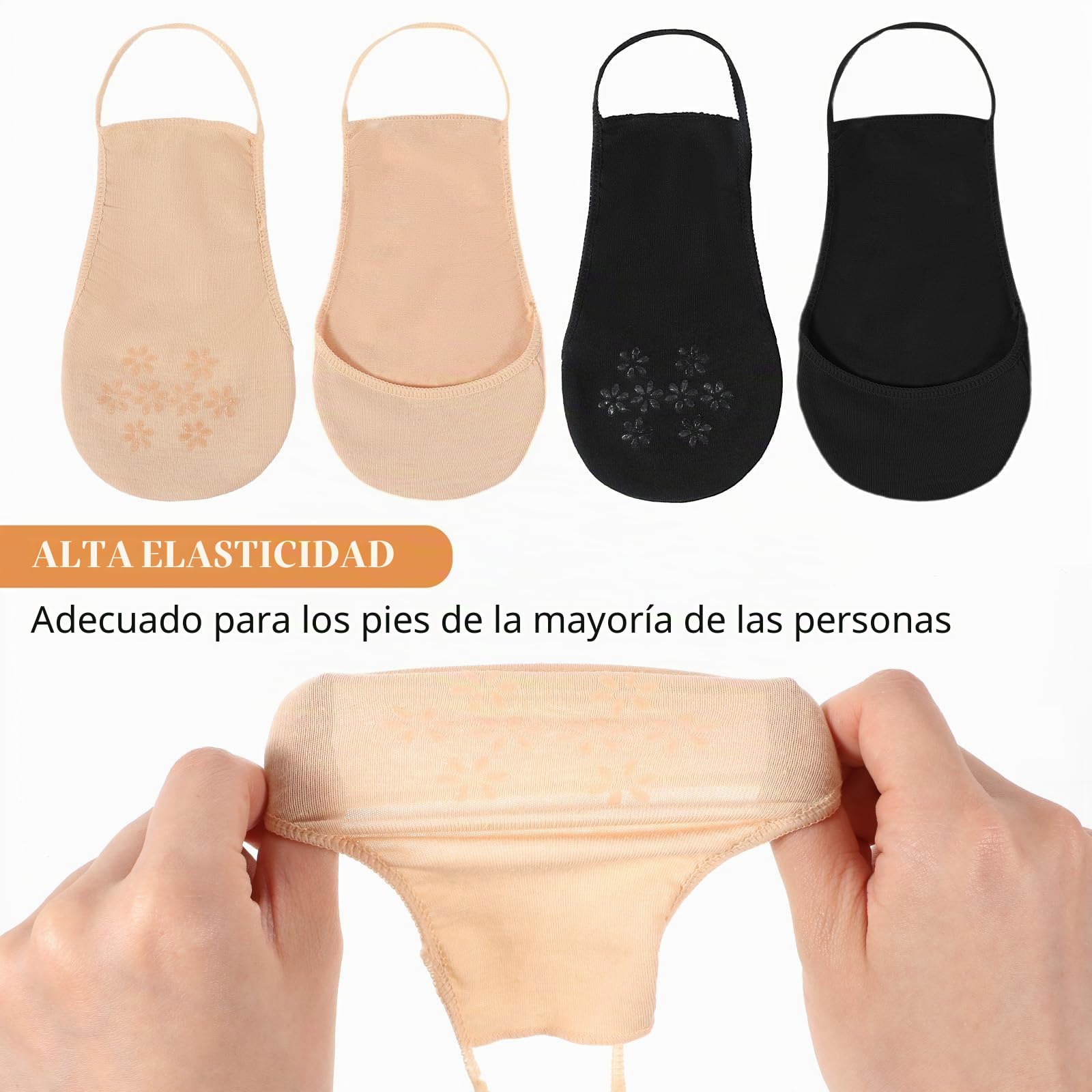4 pares de calcetines acolchados para mujer, con forro de corte bajo, antideslizantes, para tacones, zapatos de vestir