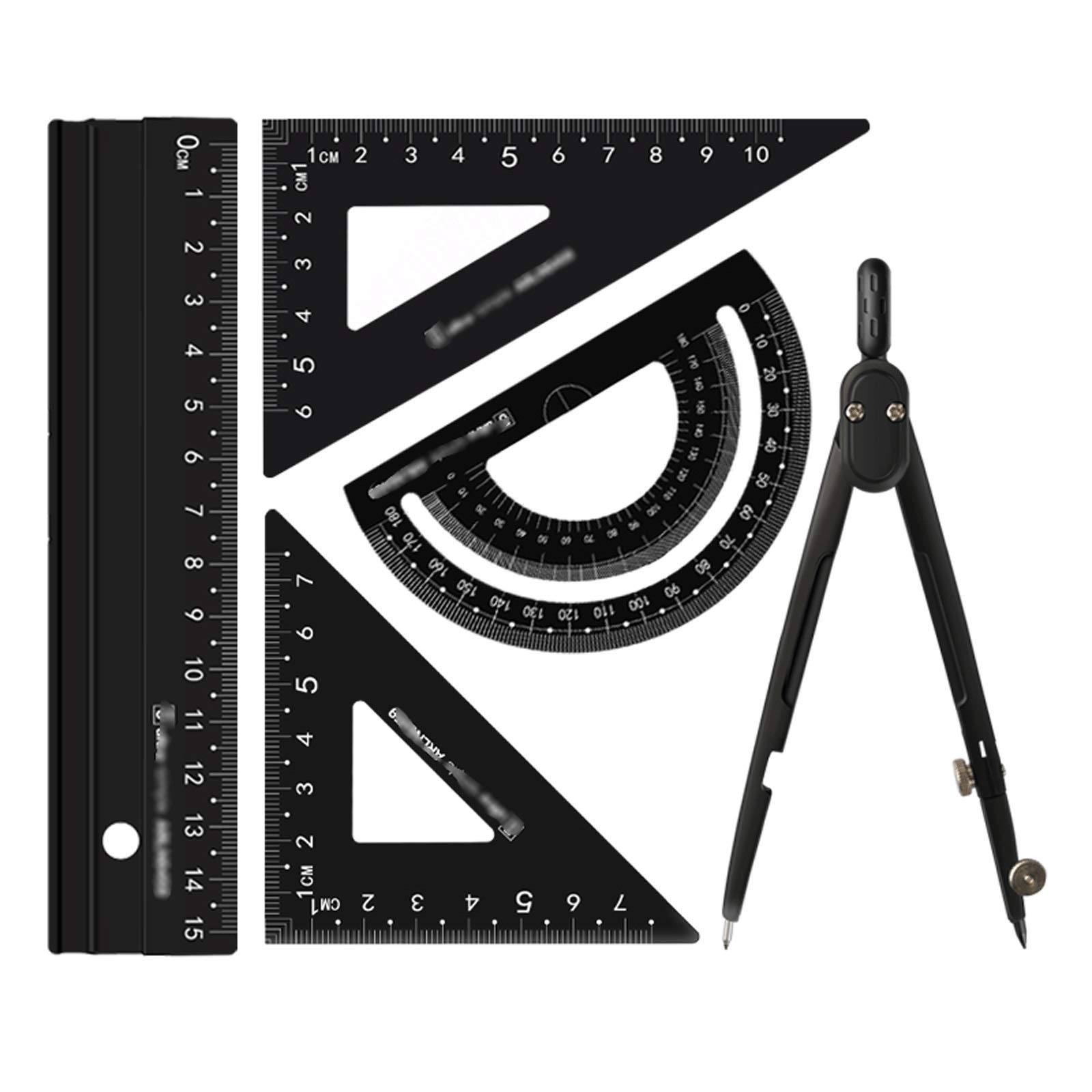 SwePer Boussoles Ensemble de compas multifonctionnel for étudiant, ensemble de règles de géométrie de test, ensemble de 6 outils de dessin mathématique et fournitures de bureau scolaires Outils de mes