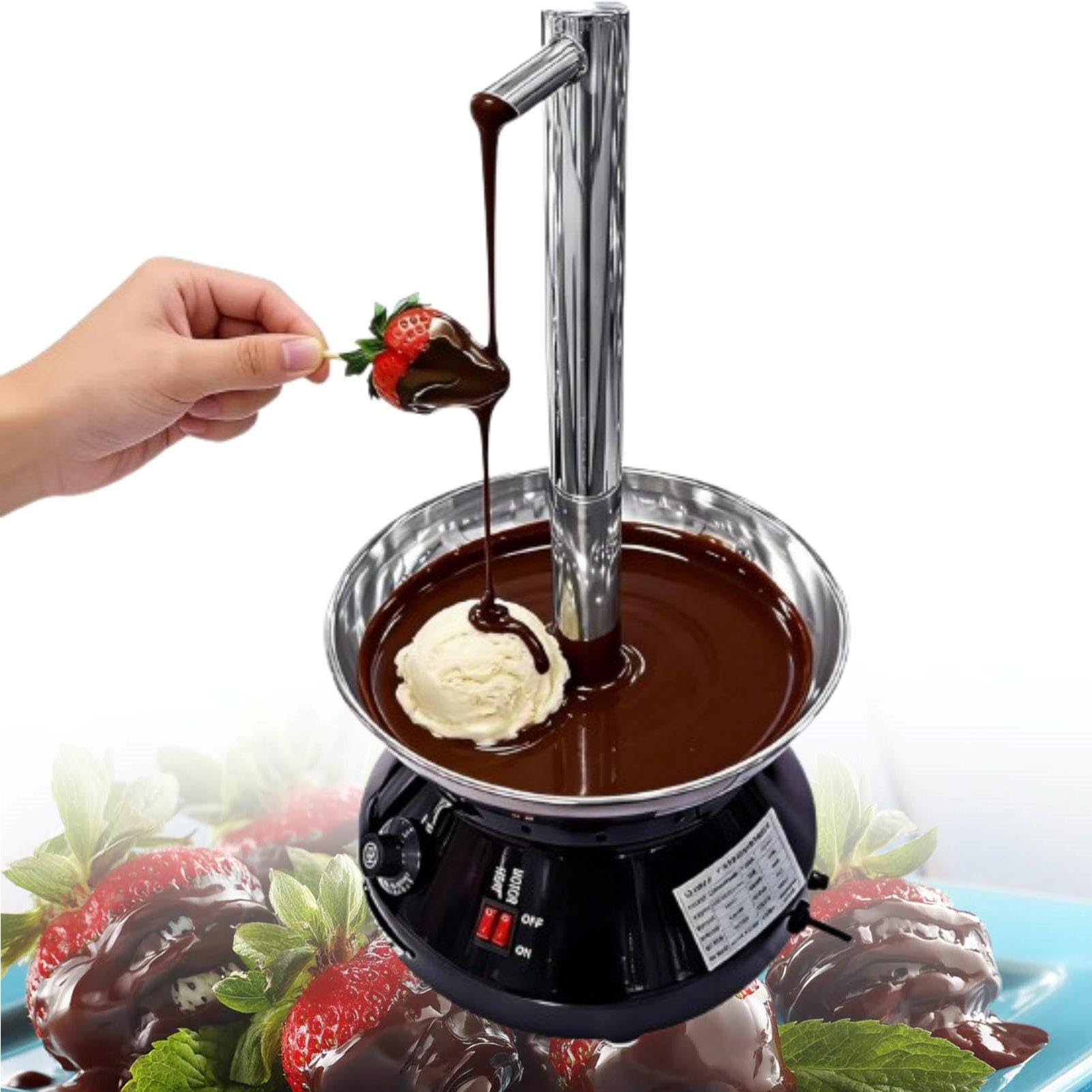 MhWrughts Stainless Steel Chocolate Fountain Machine, 3000ML Faucet Style Chocolate Melting Machine with Adjustable Temperature for Weddings, Events & Family Gatherings
