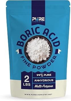 Ecoxall Bulk Boric Acid, 99.9% Pure, Fine Powder, 2 lbs | Used for Laundry, Kitchen, Household, and Industrial Applications