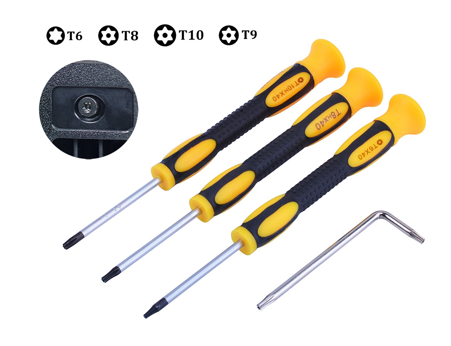 T6 T8H T9H T10H Screwdriver Tool Kit with Prying Tool and Cleaning Brush Repair for Microsoft Xbox One/Xbox 360 and Sony Playstation PS3 PS4 Controller