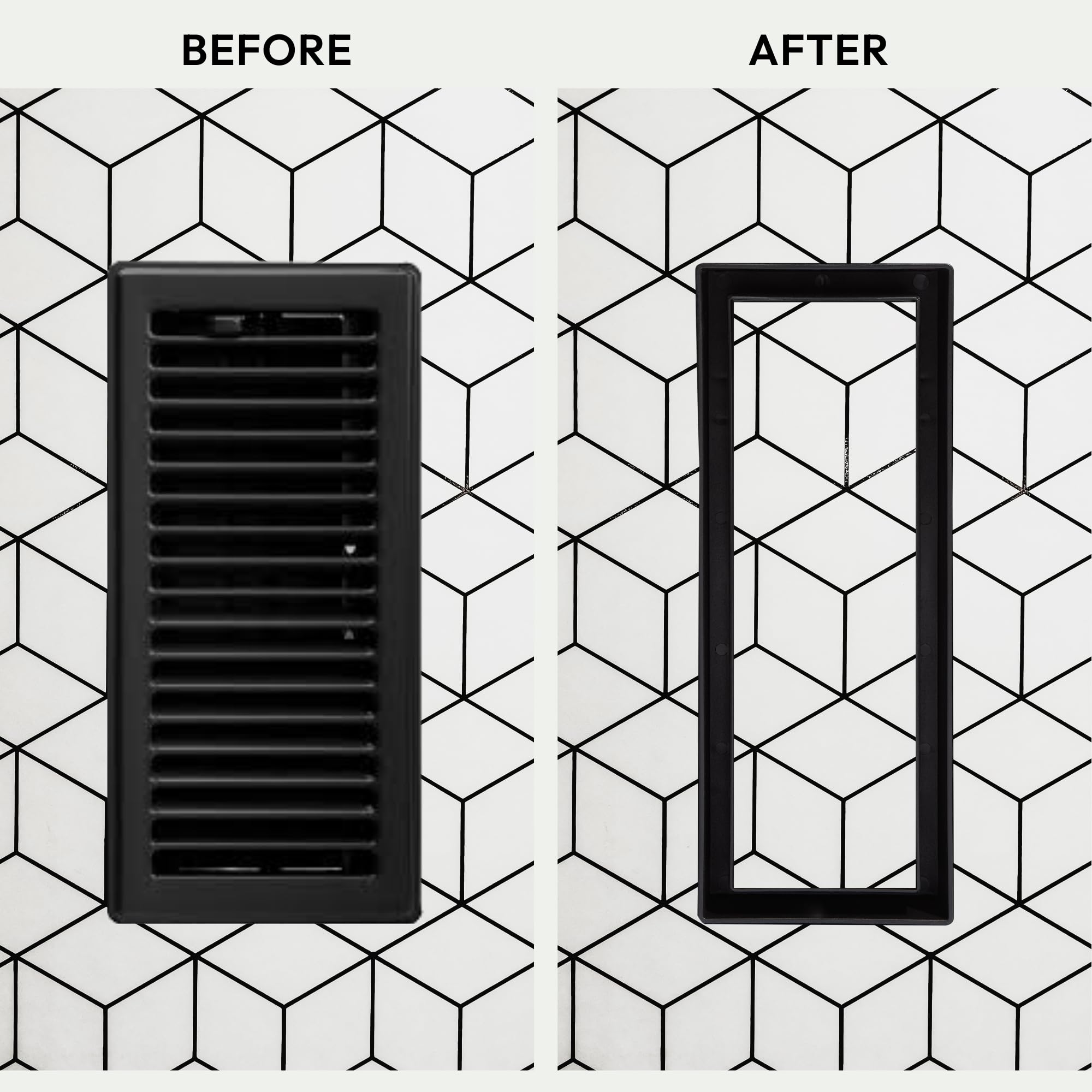 Aria Vent Flushmount Lite Collection - Ventilación de suelo o pared, negro mate (4 x 12 pulgadas)