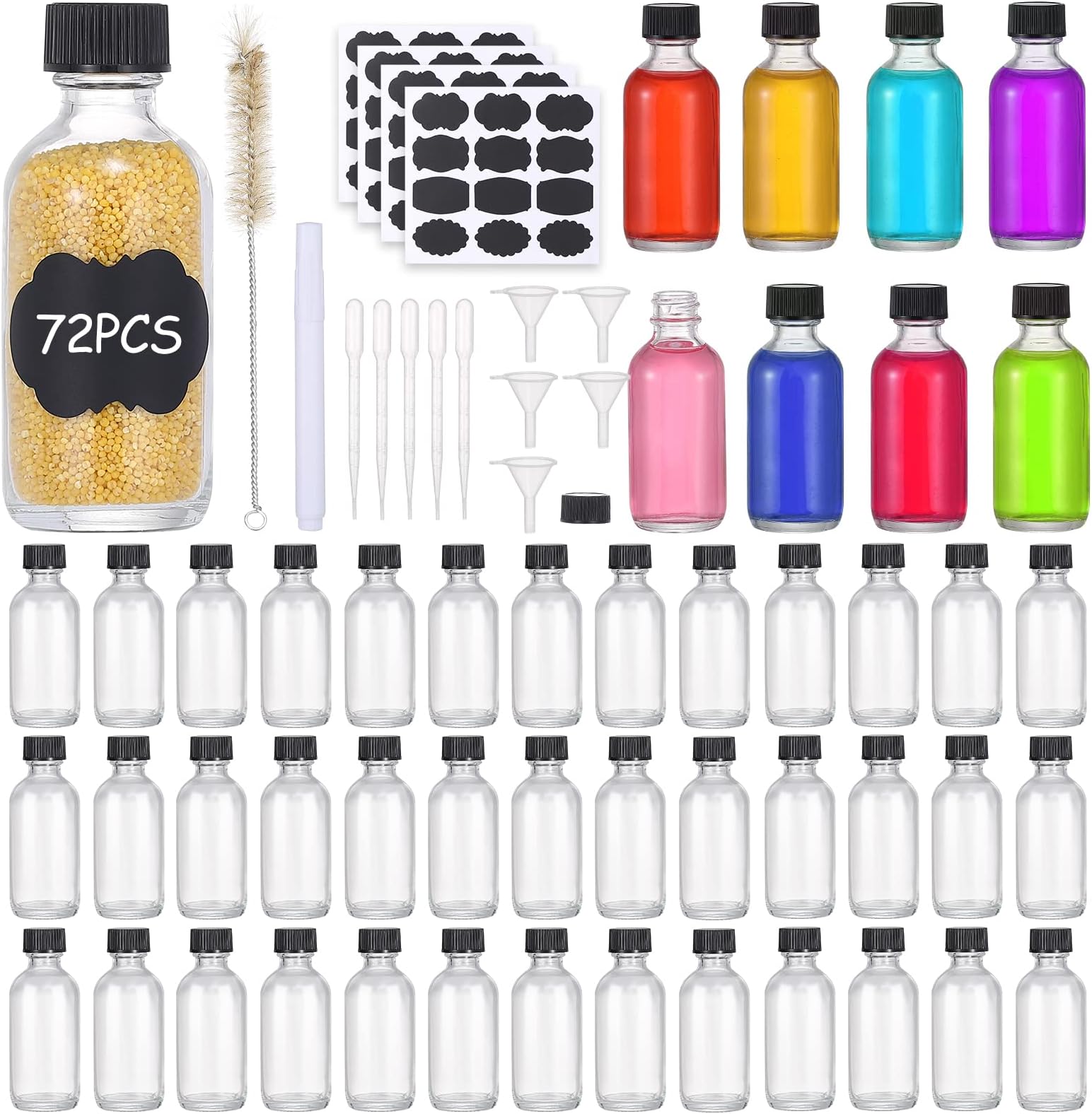 IMPRESA 50 pack 75ml 2.5oz Mini Liquor Bottles Bulk for Any