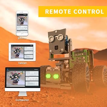 Adeept Mars Rover PiCar-B Smart Robot Car Kit for Raspberry Pi 4 3 Model B+ B, Speech Recognition, OpenCV, Real-time Video Transmission, STEM Educational Robot with PDF