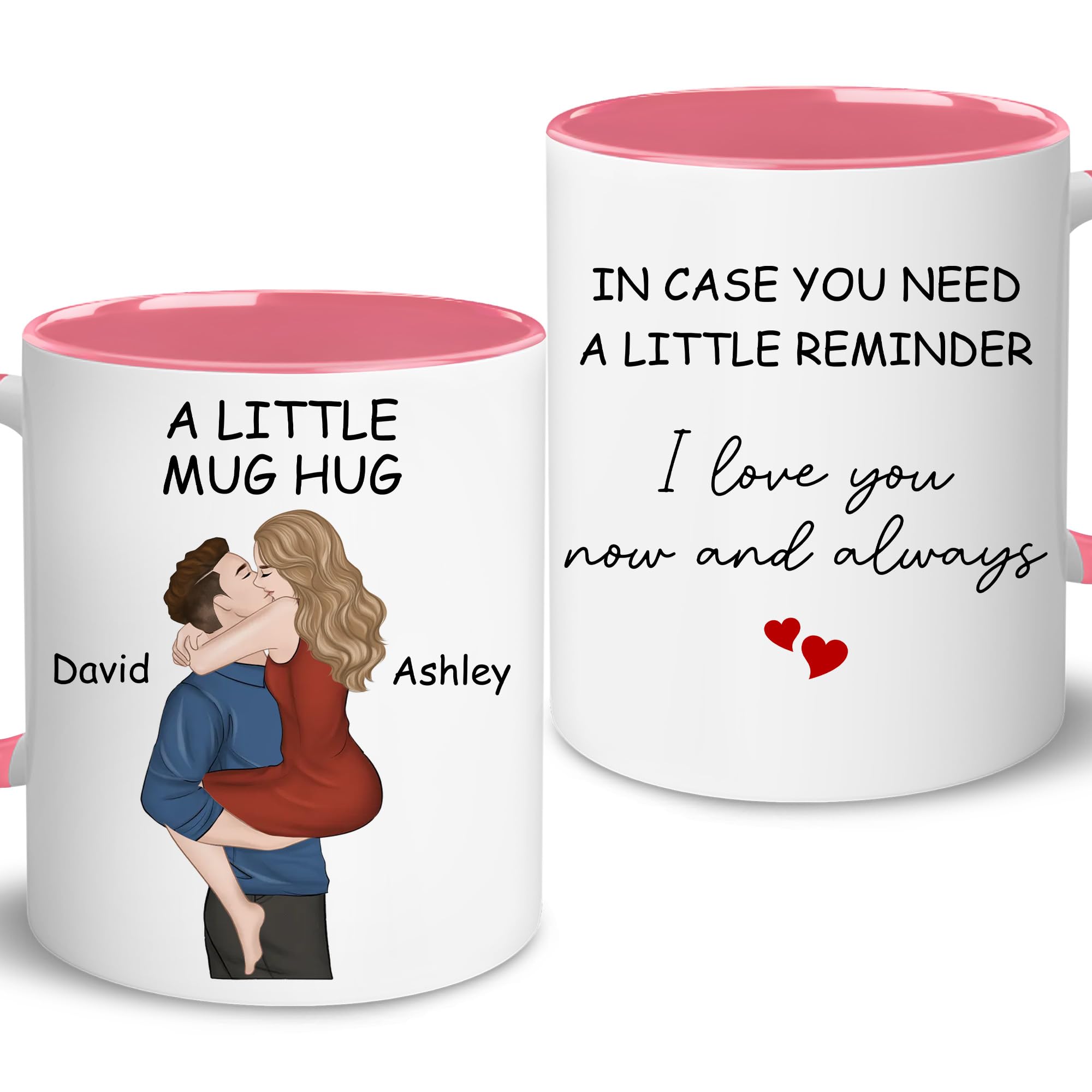 VUNVUT86 Personalized Valentine's Day Couple Mug - Valentine, Wedding Gifts For Husband And Wife, Him And Her - Anniversary Coffee Cup For Boyfriend, Girlfriend With Custom Name