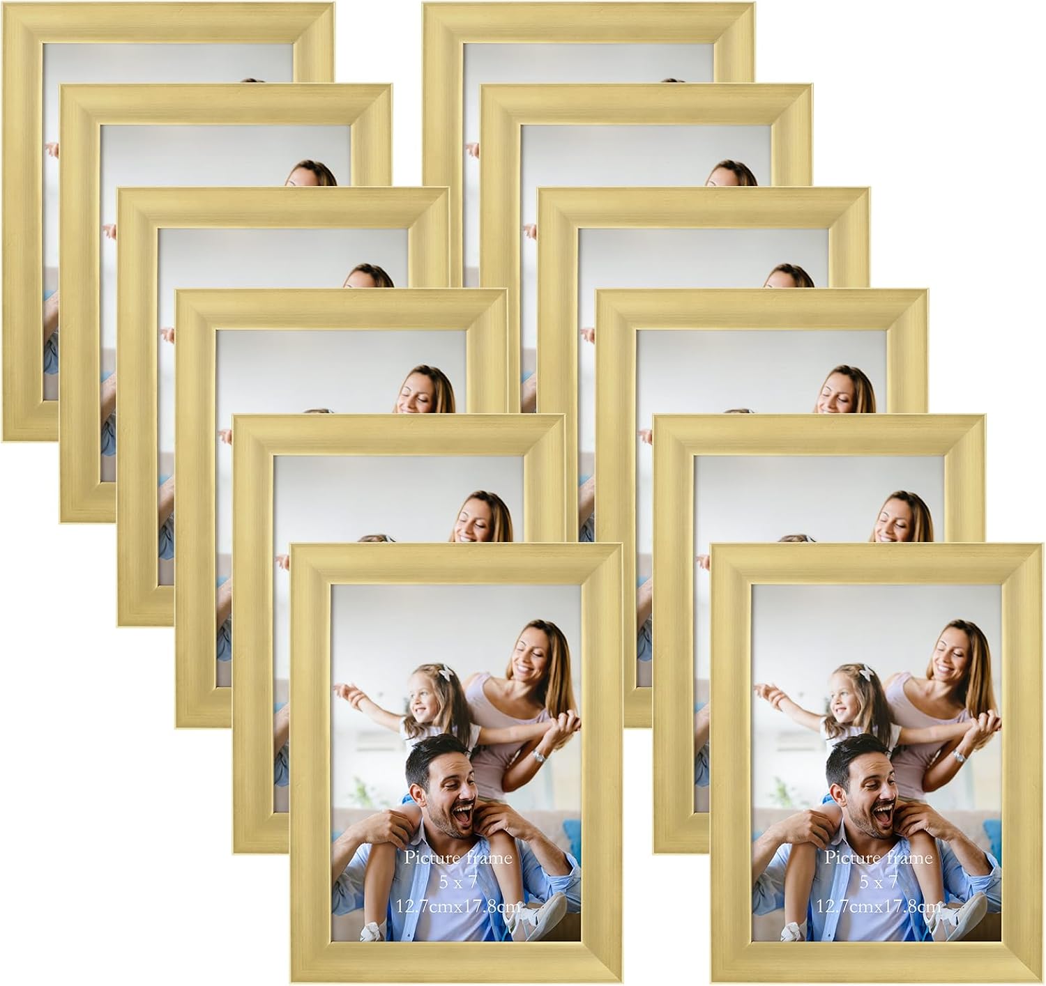 EYMPEU 5x7 Picture Frames Gold Set of 12 Multi Display