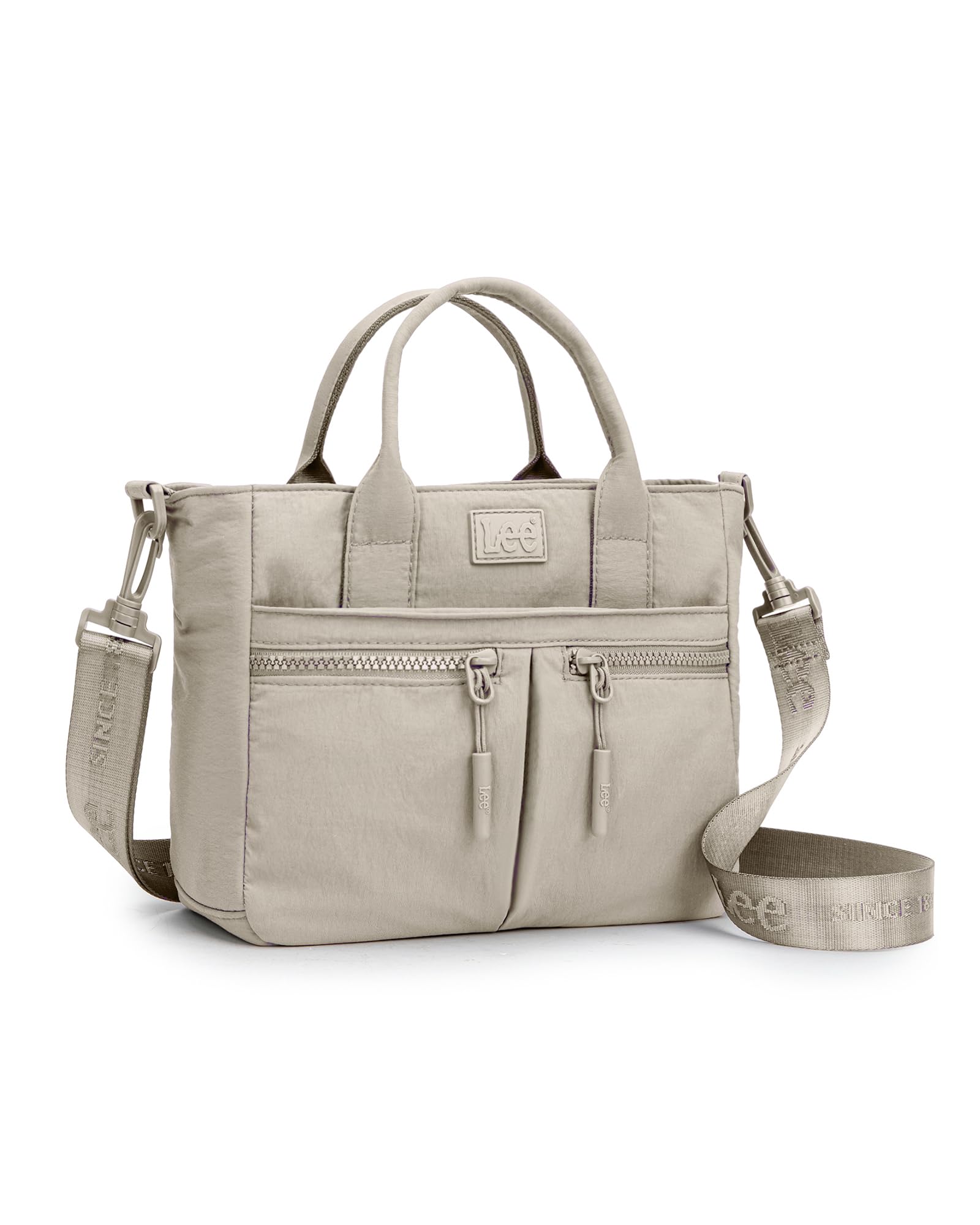 Lee Mini Nylon Tote Bag for Women, Multi Pocket Crossbody Purse with Zipper