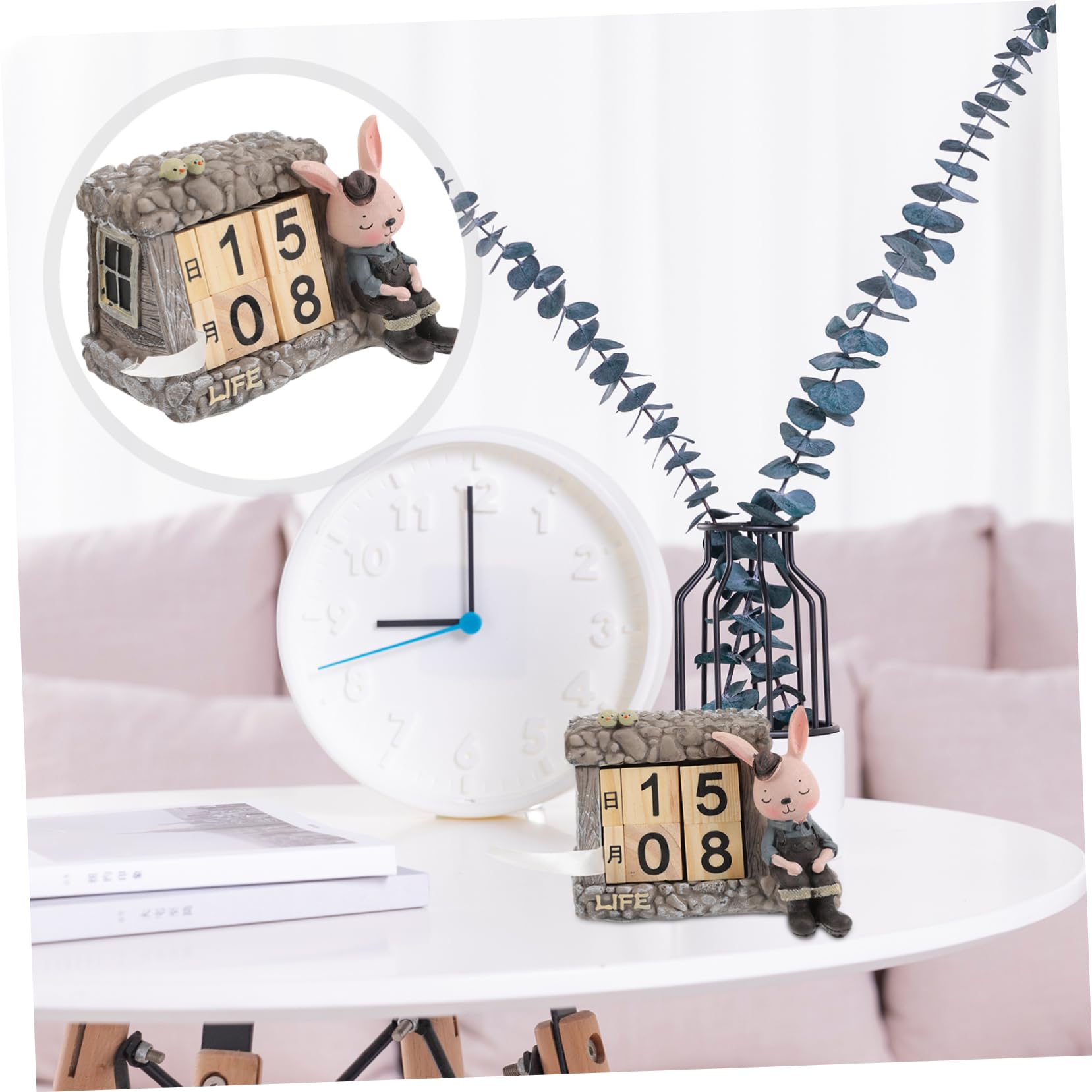 3pcs Calendario Tavolo di Nozze Decor Conto Alla Rovescia Blocchi Natale Cerimonia di Nozze Decorazioni Dinning Tavolo Decorazione di Natale Ornamenti Ufficio Coniglio Blocco di Legno di beneficenza