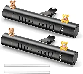 Aromatizador de Carro Unissex com Clipes para Ventilação – Perfume Automotivo Premium com Fragrâncias Naturais e 2 Bonequinhos de Silicone – Difusor de Ar e Aromaterapia (2 unidades)