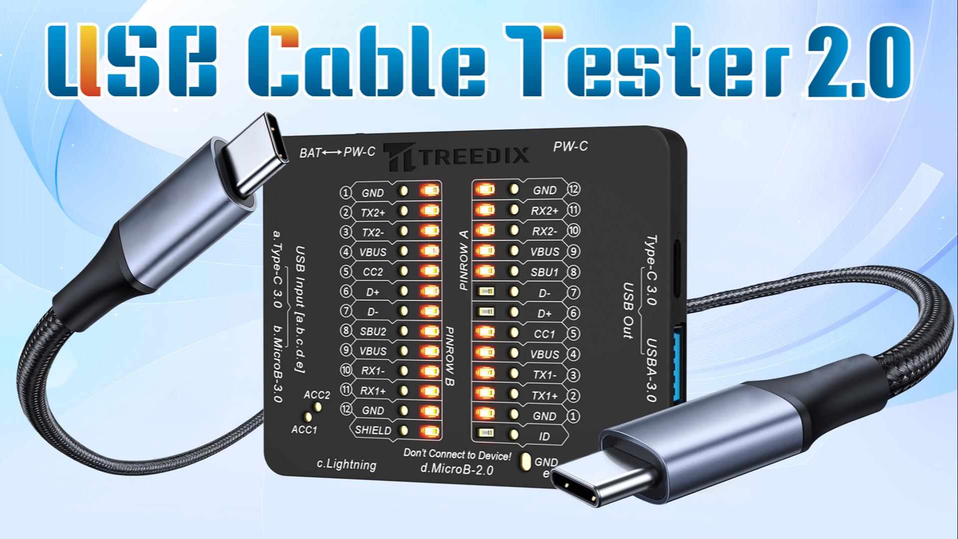 【中古品】USB Cable Checker3 Treedix USB Cable Tester USB Cable Checker Data Wire Fast