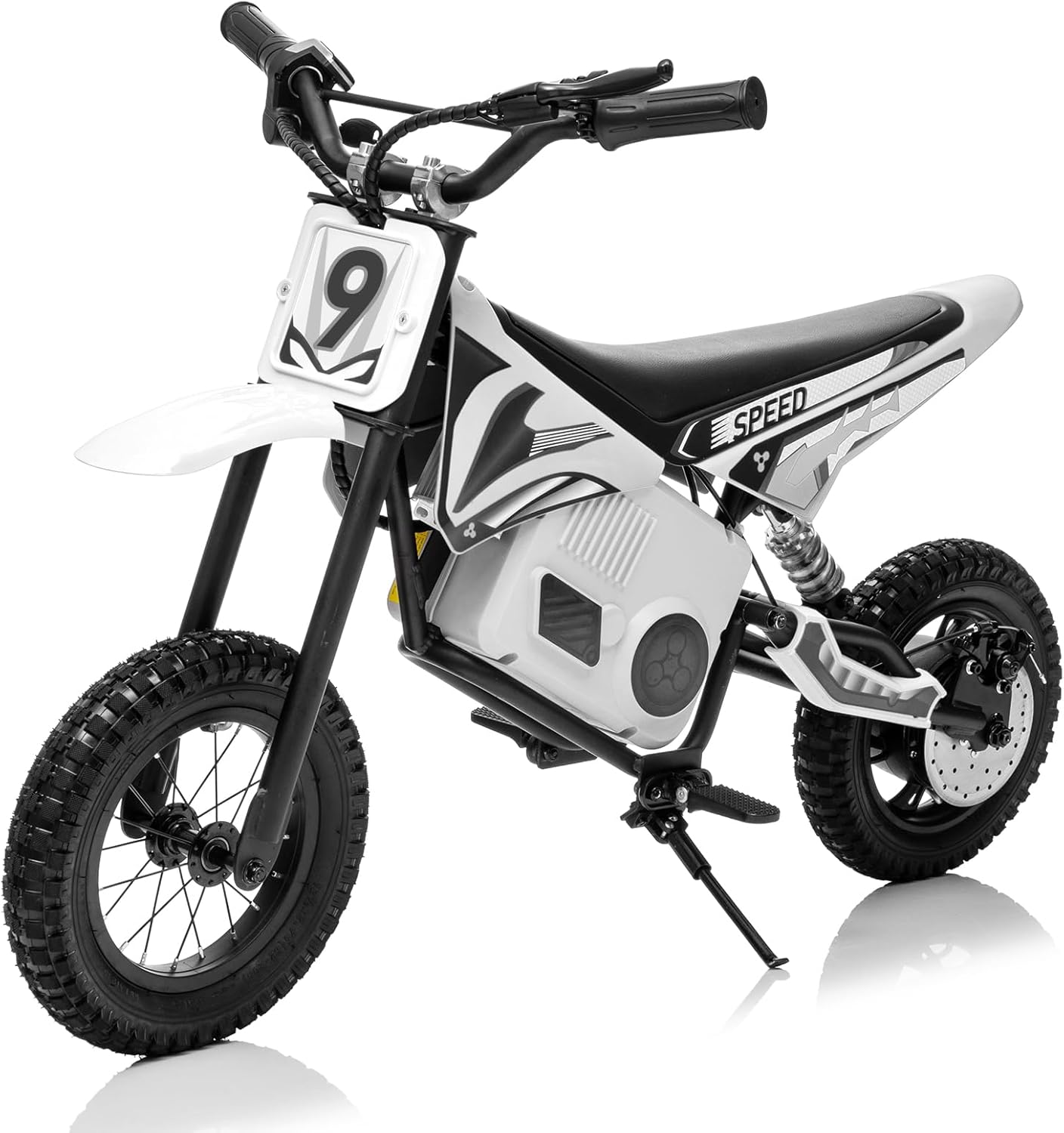 KerryYoo C11 36V 350W Electric Dirt Bike for Kids 8-14, Up to 16MPH Off-Road Electric Motorcycle with Explosion-Proof Tires, Twist Grip Throttle, Spring Suspension,Kids Ride On Dirtbike – White KerryYoo C11 36V 350W Electric Dirt Bike for Kids 8-14, Up to 16MPH Off-Road Electric Motorcycle with Explosion-Proof Tires, Twist Grip Throttle, Spring Suspension,Kids Ride On Dirtbike – White