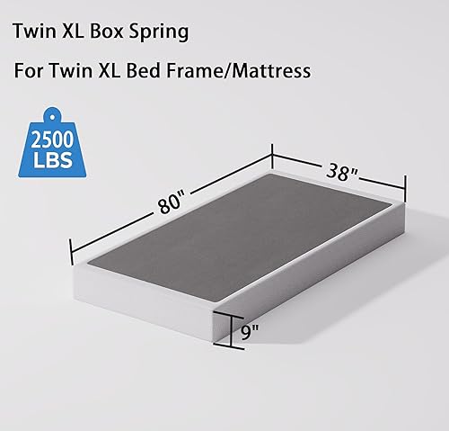 Miniatura 10 de Bedsnus Base de cama de tamaño individual, marco de cama Metal Basics de 7 pulgadas, base de perfil bajo para somier, soporte de 6 patas, sin ruido,