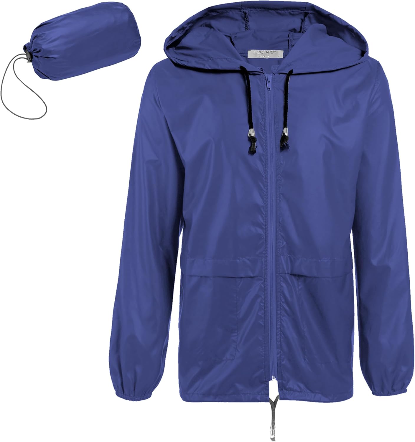 COOFANDY Mens Packable Rain Jacket Lightweight Waterproof Raincoat with Hood Outdoor Rain Gear Travel Hiking Cycling
