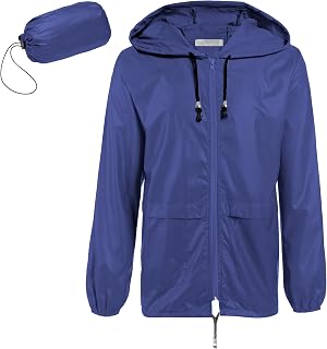 COOFANDY Mens Packable Rain Jacket Lightweight Waterproof Raincoat with Hood Outdoor Rain Gear Travel Hiking Cycling