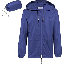 Mens Packable Rain Jacket Lightweight Waterproof Raincoat with Hood Outdoor Rain Gear Travel Hiking Cycling
