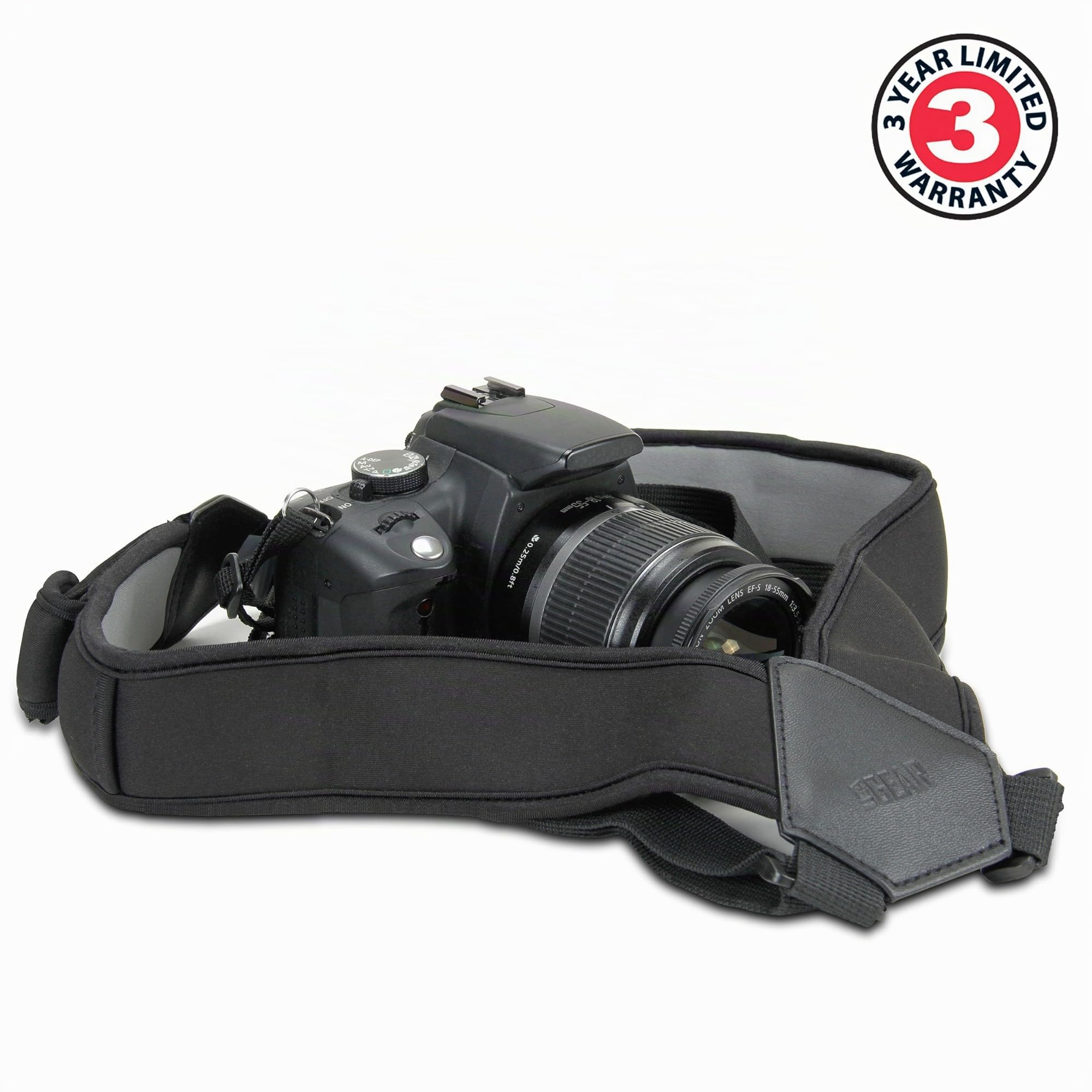 USA Gear Imbracatura pettorale per fotocamera DSLR con fibbie a sgancio rapido, motivo nero e tasche per accessori - Compatibile con fotocamere Canon, Nikon, Sony e altre fotocamere Point and Shoot