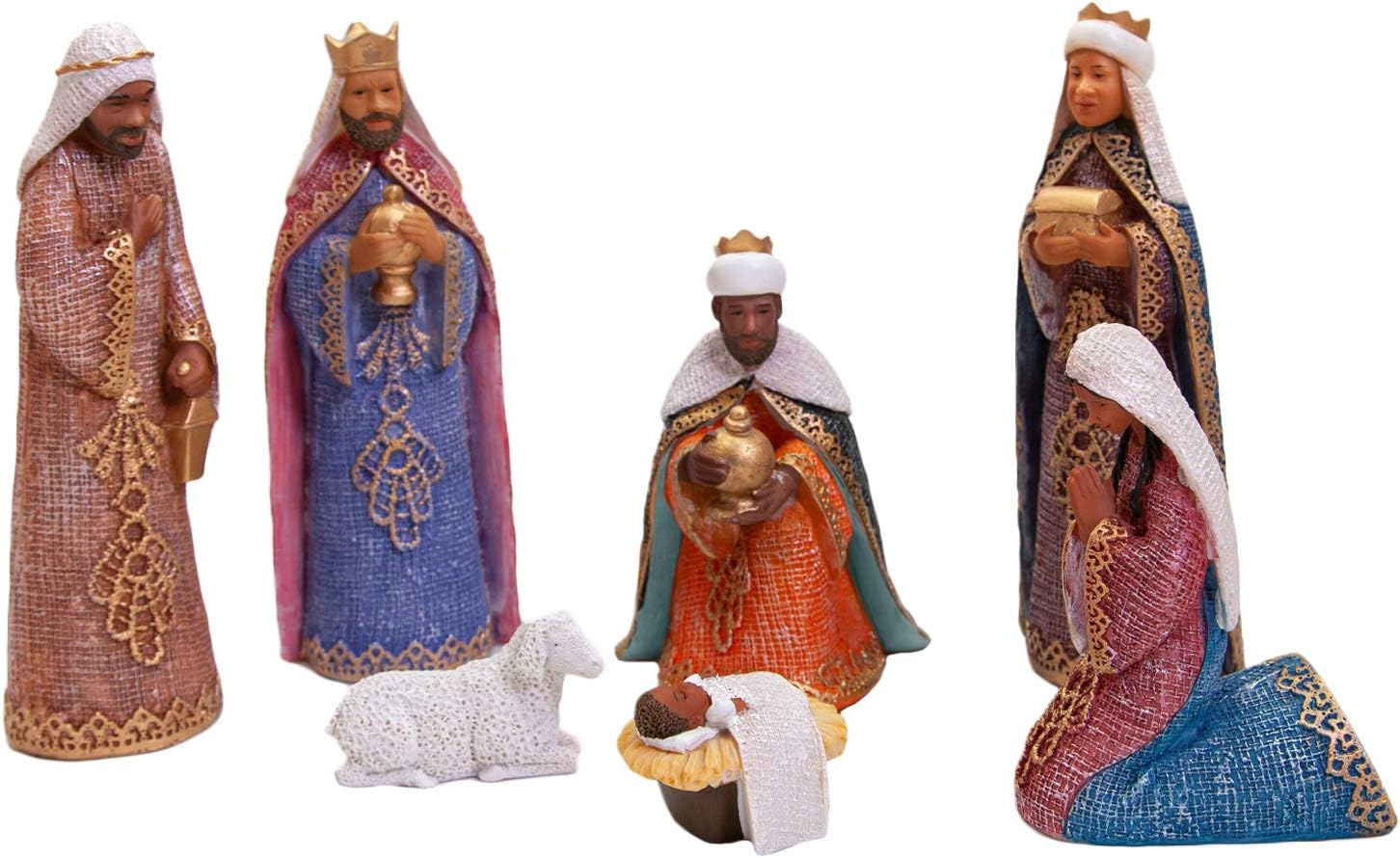 African American Expressions Nativity Scene Figurine Set, 7 Pieces