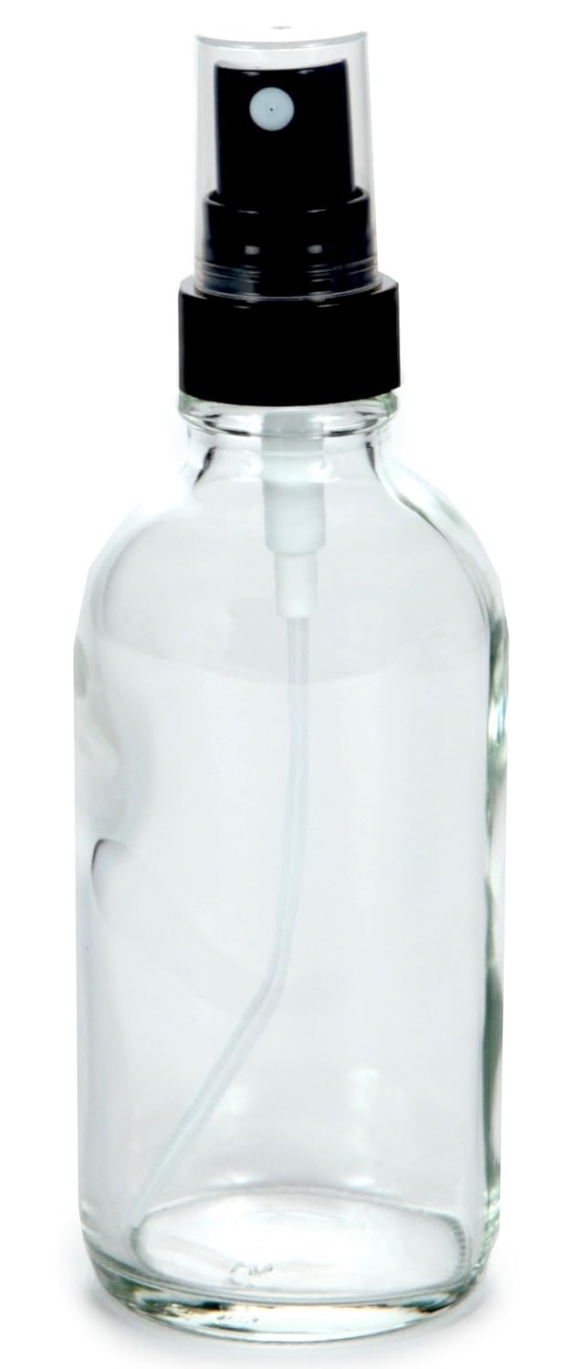 Vivaplex, 6, Clear, 4 oz Glass Bottles, with Black Fine Mist Sprayers: Industrial & Scientific