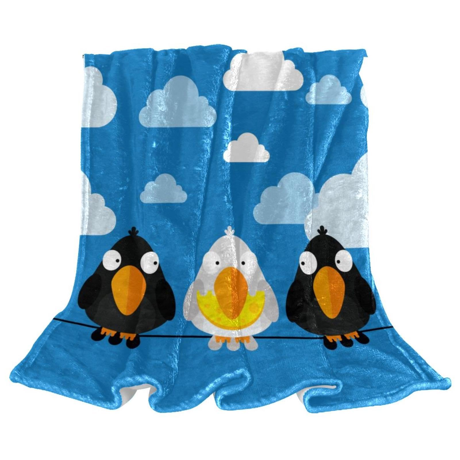 Couverture microfibre chaude oiseau plaid polaire ultra doux de canapé