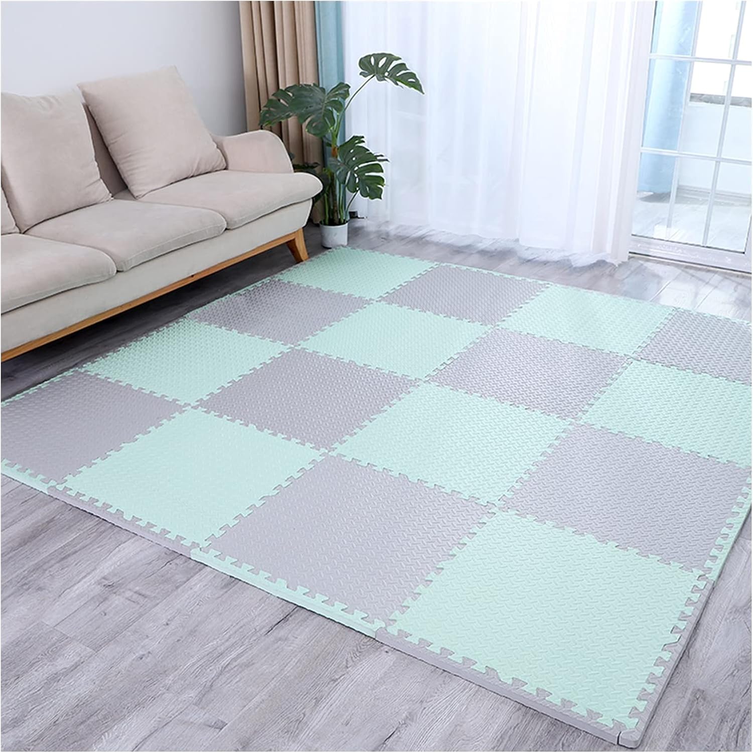 Foam Baby Play Mat, Thick & Soft EVA Foam Interlocking Floor Tile Matting for Children, Large Multi Colour, Safe & Comfortable 1/1.2/2/2.5cm Thick Play Flooring ( Color : B , Size : 60x60x2cm-16pcs )