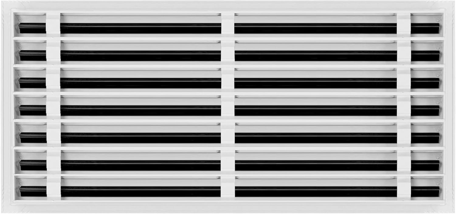 BUILDMART - 30x14 Modern AC Vent Cover - Decorative White Aluminum Air Vent - Standard Linear Slot Diffuser - Heating and Cooling Register Grille for Ceiling, Walls & Floors - Texas Buildmart