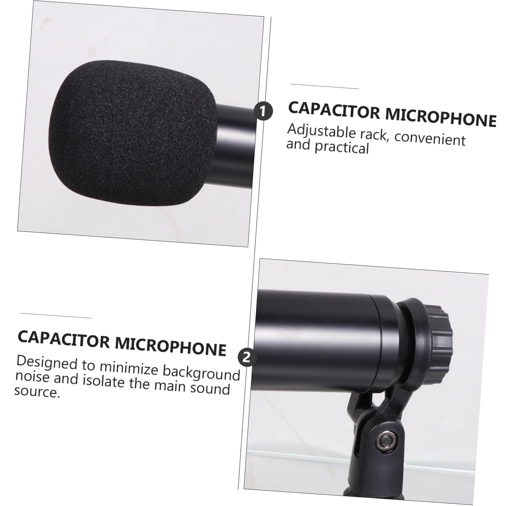 Yardwe Computermikrofon USB Kondensatormikrofon Satz mit Stativ, Schwarz | 1 Satz, Kunststoffgehäuse, für Karaoke und Live Übertragung, Breite Frequenzwiedergabe