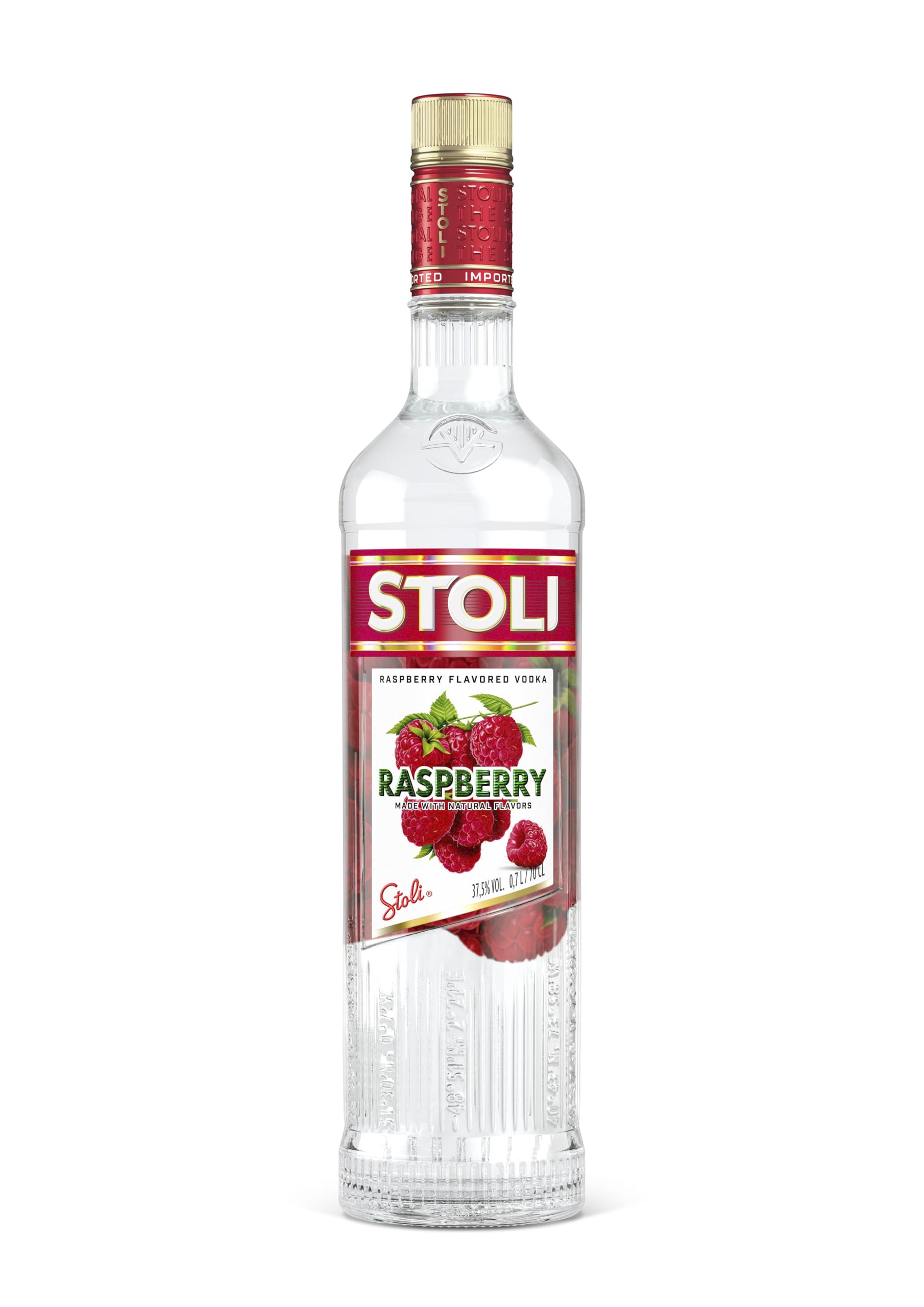 Stoli Premium Raspberry Vodka 70cl, 37.5% ABV | Raspberry Flavour, Classically Styled, Exceptionally Smooth