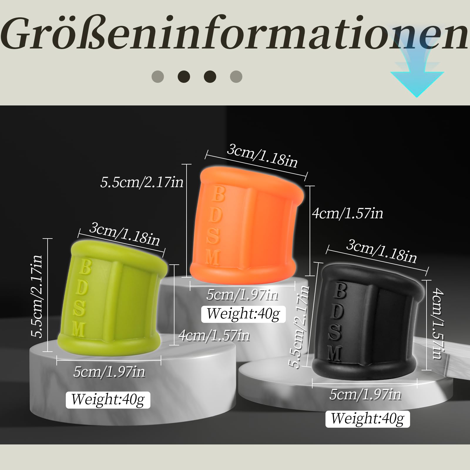 Anillo pene para el pene suave de silicona Hay 3 colores adecuados para cualquier tamaño Anillo erótico para el escroto Cinturón Juguetes sexuales para hombres Parejas Placer (Black)