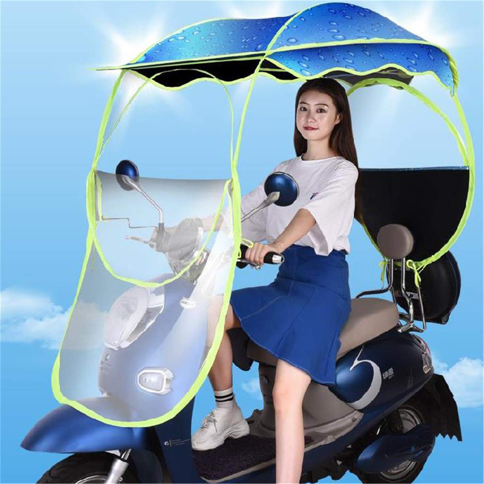FAXIOAWA Parapioggia, parapioggia per Bici da Ciclismo elettrica Universale Pieghevole parapioggia, Tenda da Sole a baldacchino per Auto a Batteria Impermeabile, Rosa, A (Viola A)