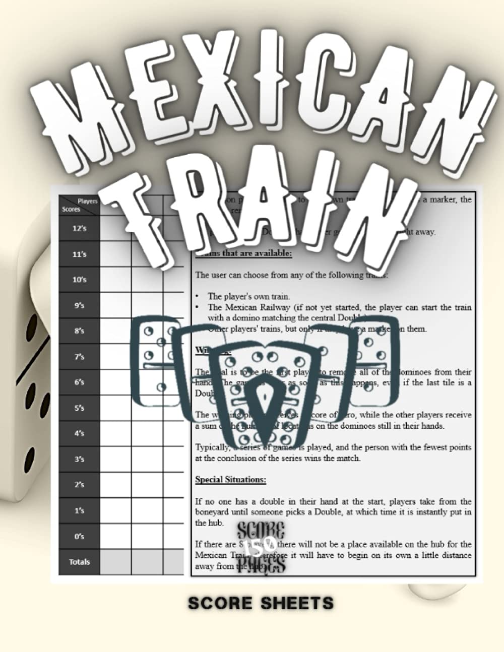 Buy Mexican Train Score Pads 150 Sheets 8,5 x 11 " Mexican Train Score