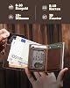 DODENSHA MagSnap Men's Wallet I Slim Wallet with XL Coin Compartment for 10+ Coins I Credit Card Holder Wallet Men for 10+ Cards I Magnetic Closure Wallet I RFID Protection I Brown Silver