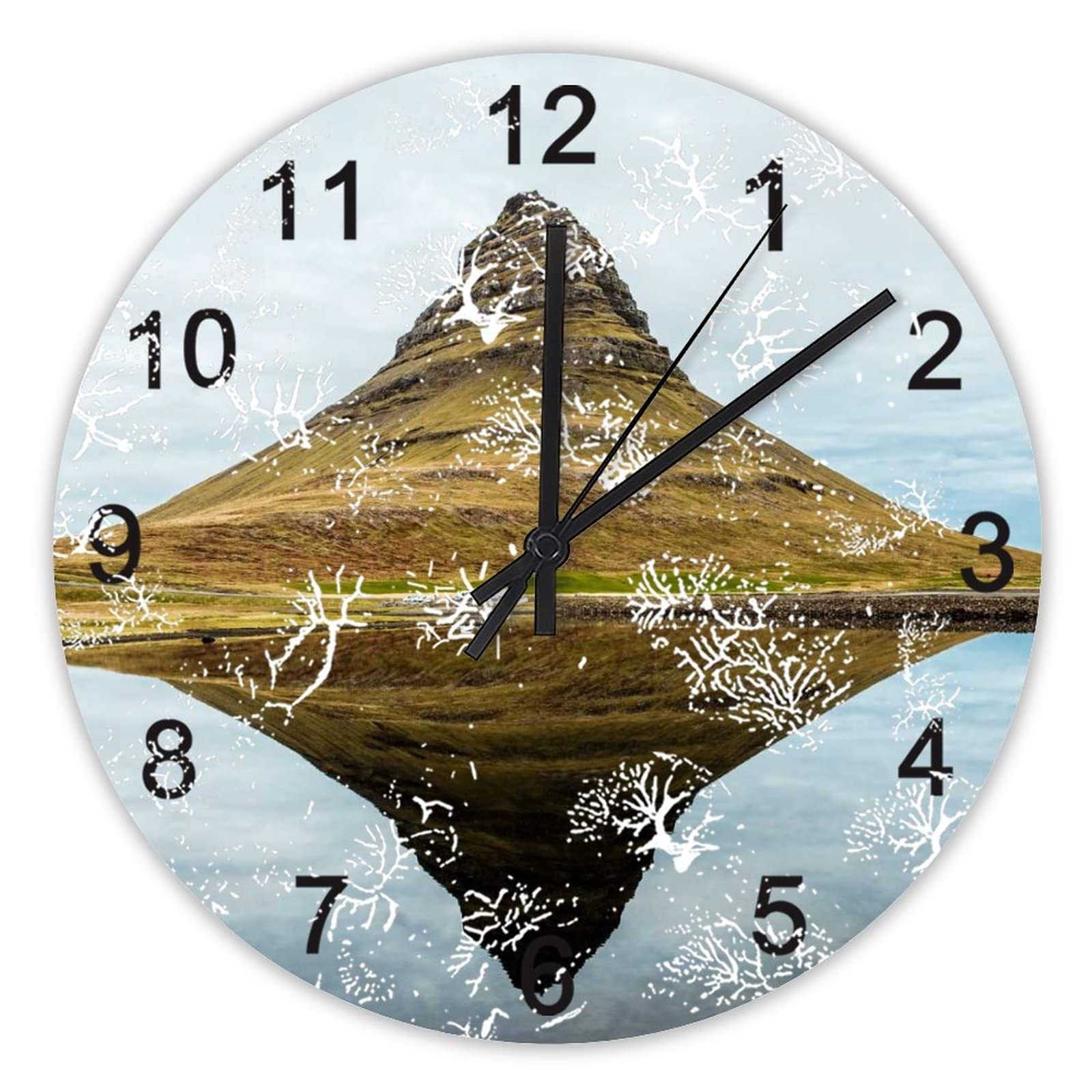 Horloge murale silencieuse Kirkjufell 40cm pour décoration de cuisine