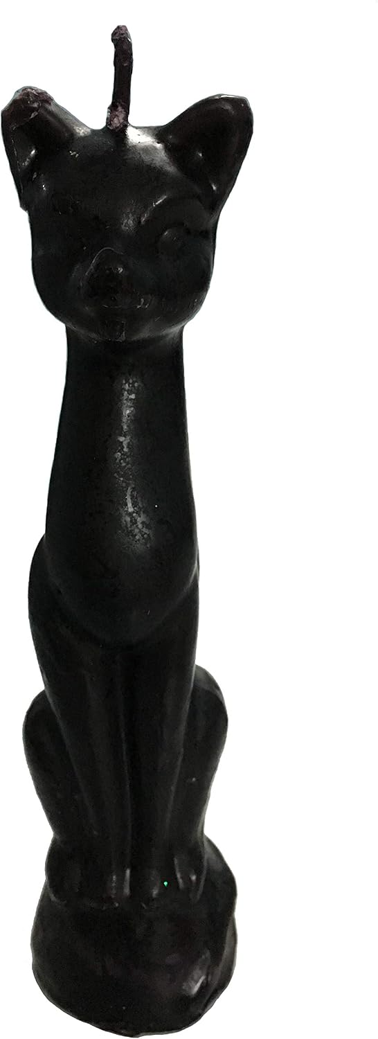 Vrinda ® Cat Figure Spell Candle | Handcrafted 5" Ritual Candle | Wicca Spells Candle | Great for Halloween, Birthdays - Black Mystical Candle, Approx 5.5"x1.5" Size