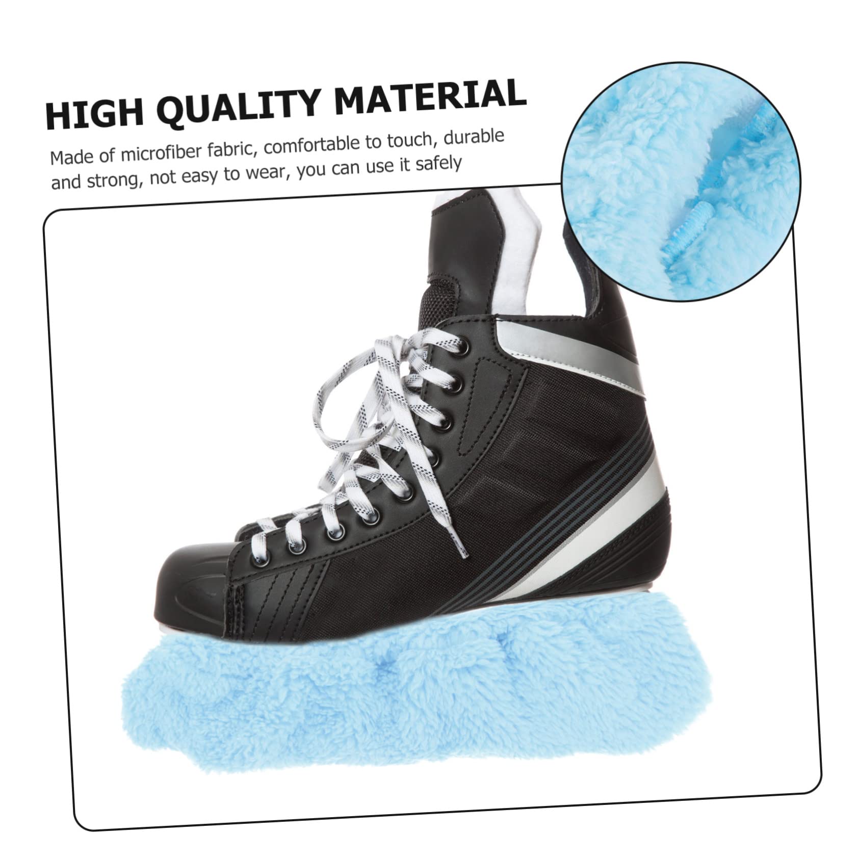 Amosfun 2 Paar Skate-Set Kinder Schlittschuhe Eishockey Schlittschuhe Saugfähige Handtücher Rollenabdeckung Eisklingenabdeckungen Figur Eiswächter Elastische Kufenhüllen Für Schlittschuhe