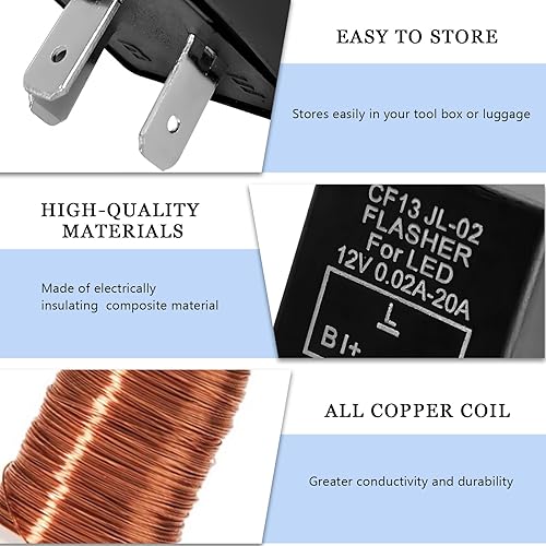 Miniatura 4 de Relé de intermitente electrónico CF13 EP34 de 3 pines, CF13 JL-02 12V LED intermitente relé intermitente, luz de señal de giro universal Falsher